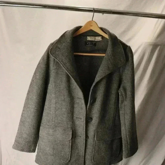 LL Bean Bellandi fabric made in Italy jacket women size L (PET)  100% wool - Picture 4 of 16